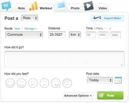 Post a workout on Dailymile Post a workout on Dailymile
